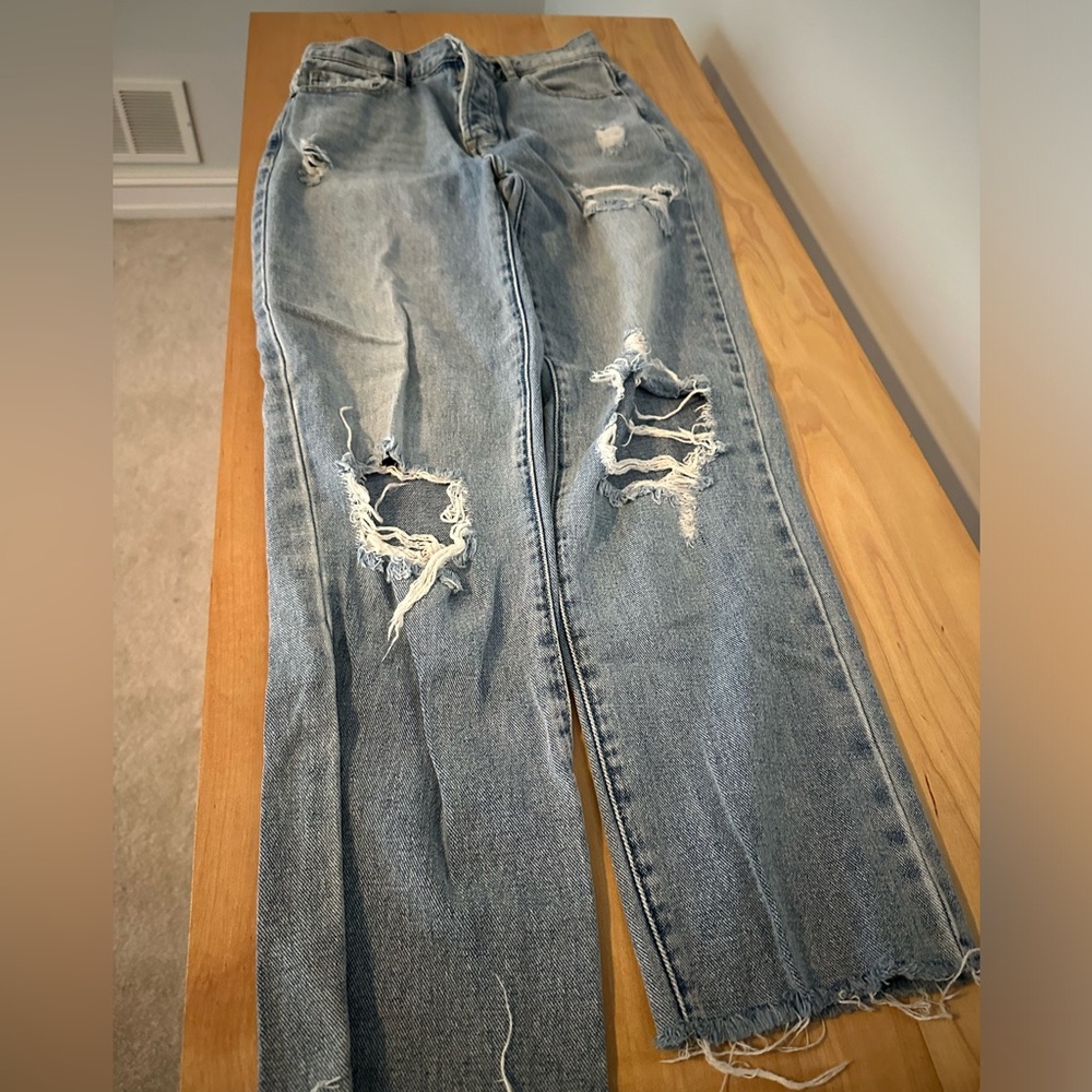 Ripped pacsun jeans super comfortable light wash with raw hem